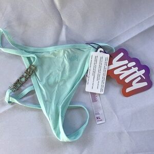 YITTY Aqua Thong with Sparkling Accents “Hitched” bridal